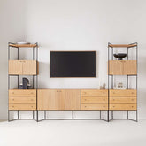 Eviez Living Lounge LED Media Console Storage Bookcases Rack Mdf